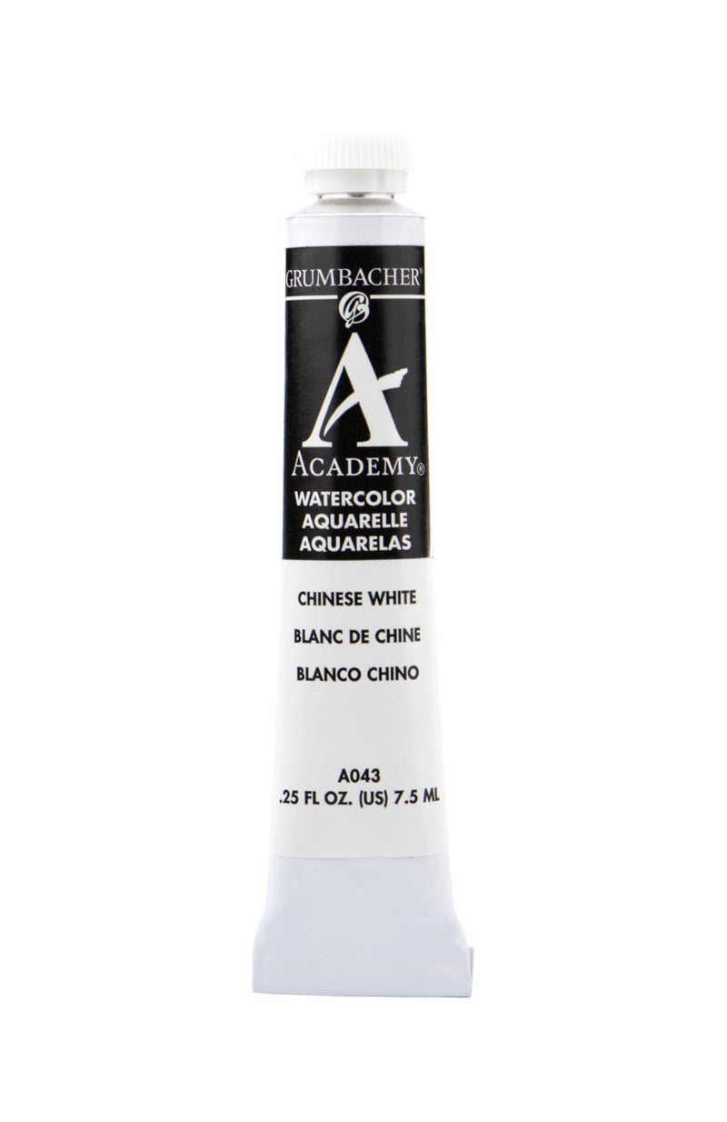 Grumbacher Academy Watercolor Paint, 7.5ml/0.25 Ounce, Chinese White (A043) - Image 1